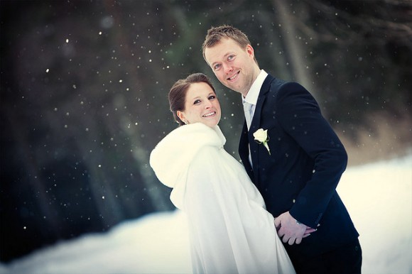 Фотосъемка свадьбы. Зима и снег
